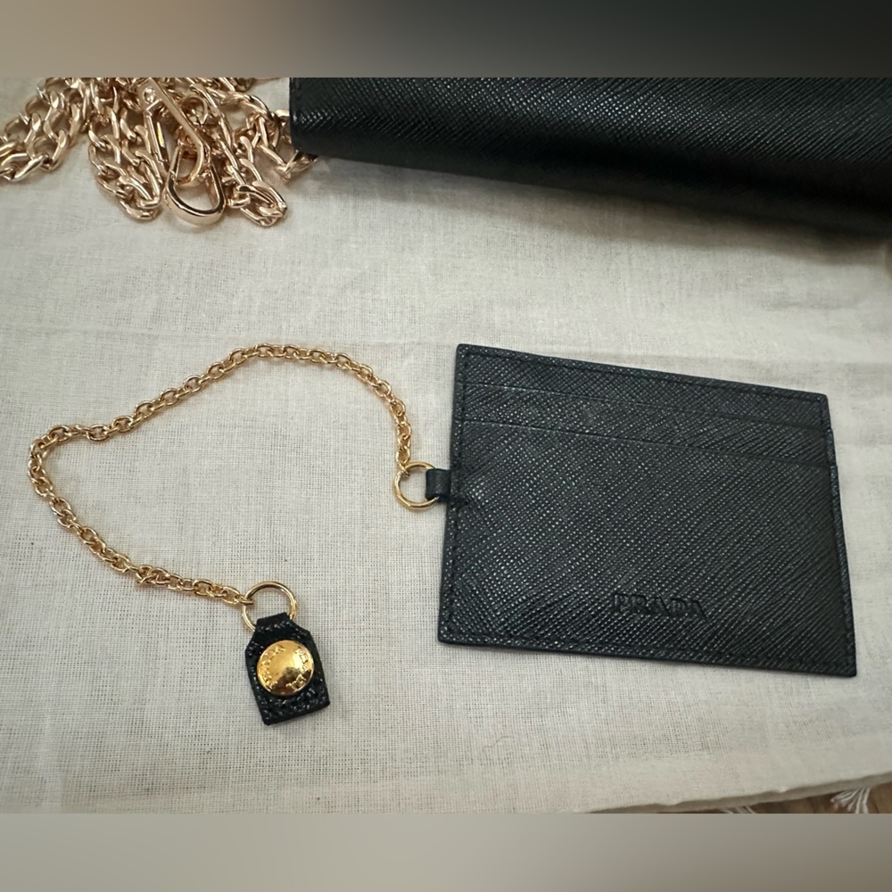Prada Black Saffiano Leather Wallet with  Card Holder - Picture 6 of 12